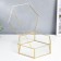 Casket glass with a metal frame "Hexagon with faces" gold 7.5x17x20 cm