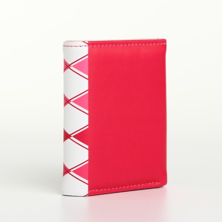 Women's wallet on the button, pink color-1