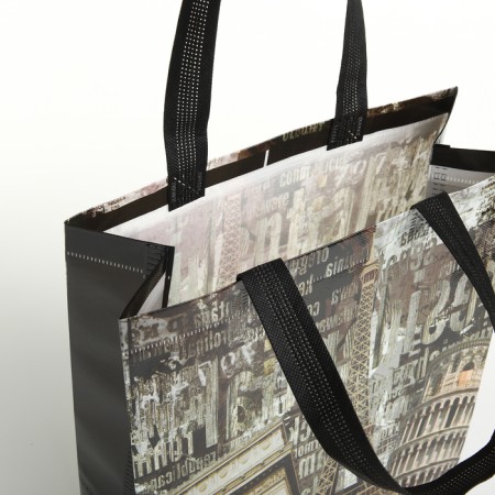 Household bag without fastening, brown color-2