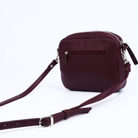 Richet Cross-Boda Bag on a zipper, external pocket, burgundy color-5