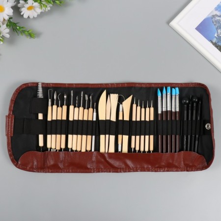 Tools for modeling and creativity, set of 30 items 8x8x21 cm