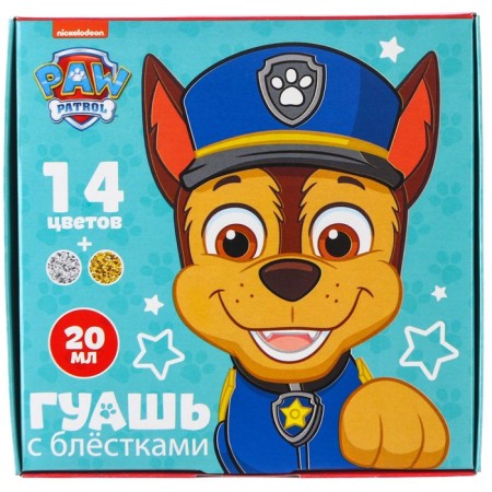 Gouache 14 colors + 2 colors with sparkles of 20 ml PAW PATROL-5