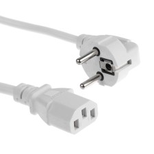 Power cable Luazon KDGN-005, SCHUKO-C13, 10 A, 5 m, 3 residential, white