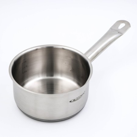 A bucket without a lid is “catering”, 1.5 l, d = 16 cm, h = 8 cm, a metal handle, induction, with a heat distribution layer