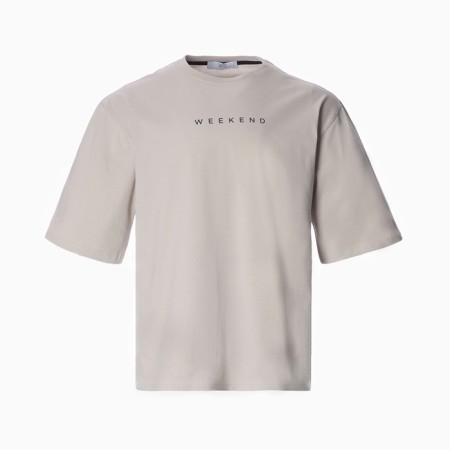 Men's T-shirt Mist Weekend, size 50, gray-beige-4