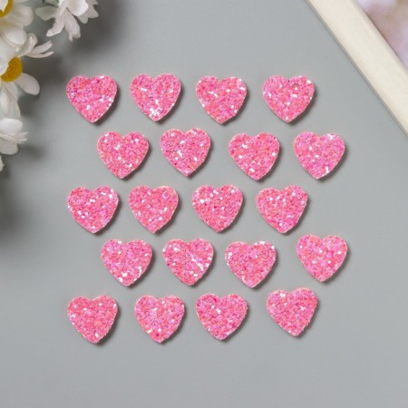 Decor for the creativity of felt lords "heart" pink 2x2 cm-2