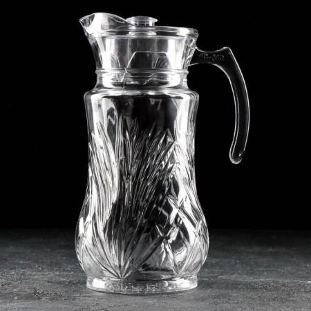 Kuvshin "Leah", 1.6 l, 17 × 12.5 × 25.5 cm, glass, transparent