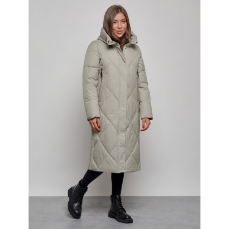 Coat insulated winter female, size 42, green color-1