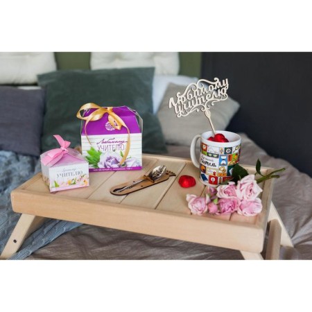 Topper for a cake wooden "Beloved Teacher"-4
