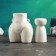 Set of candlesticks "Marta and Lund" White gloss, 2pcs/4x8cm/10x8cm