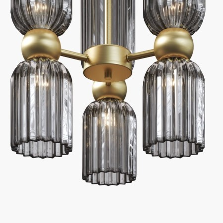 Suspension lamp Maytoni Mod302PL-06GR, E14, 6x40 W, 340x340x770 mm, gold-1