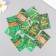 Malachite cardboard tag a set 10 pcs (5 types) 4x6 cm