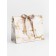Gift laminated "marble", white, with a bow, 25 x 20 x 12 cm