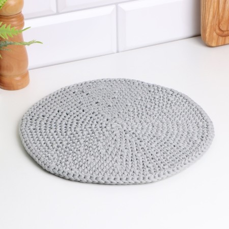 Napkin, d = 25 cm, polyester fiber, gray
