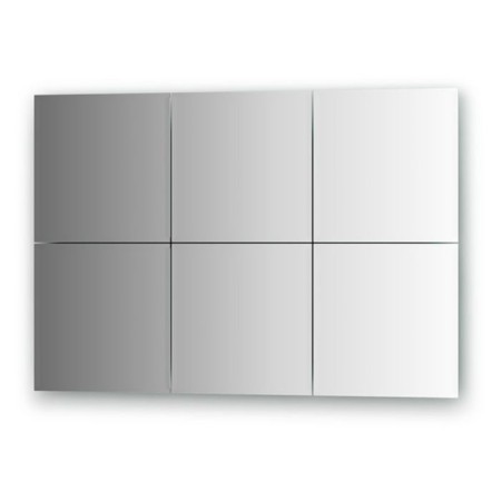Mirror tiles with fake 10 mm, - set 6 pcs square 25 x 25 cm, silver EvoForm