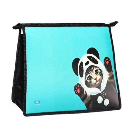 A4, 325 x 230 x 55 mm, zipper on the top, plastic, PM-A4-29 Calligrata "Cat Panda"-1