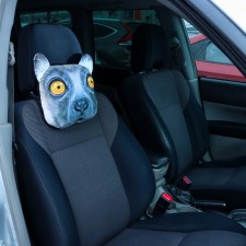 Pillow on the headrest Matech Animals Line, Lemur, 30 x 25 x 10 cm, gray