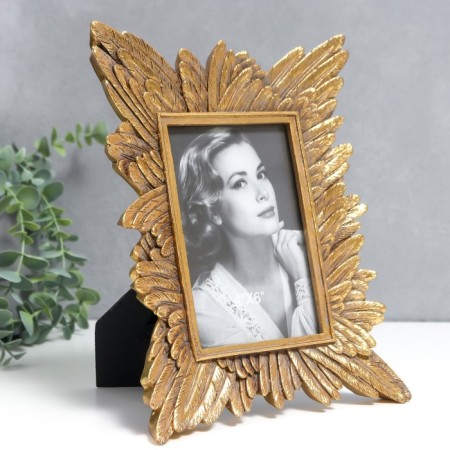 Photo frame Polystone 10x15 cm "Fogger" gold 19x25.5 cm-1