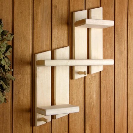 Shelf "Step" 2 hooks 10 × 46 × 64cm, linden "Dobroparov"