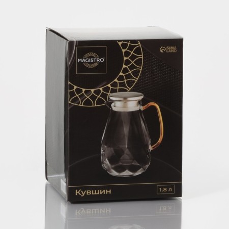 Glass jug with a metal cover Magistro "Ice", 1.8 liters-7