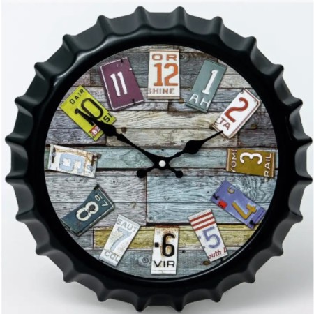 Wall clock, series: interior, "bottle cover", smooth move, d = 30 cm
