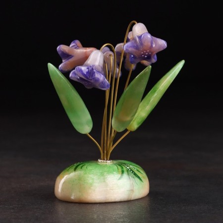 Souvenir "Flowers Bells", 5 flowers, purple, selenite-2