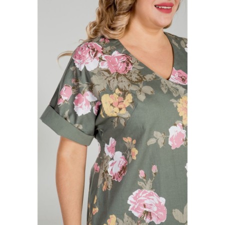 Women's dress, size 52, green color-6