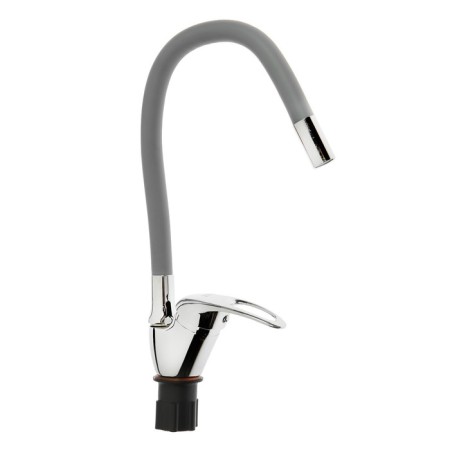 Zein Z2075G kitchen mixer, silicone spout, 40 mm cartridge, brass, gray/chrome-3