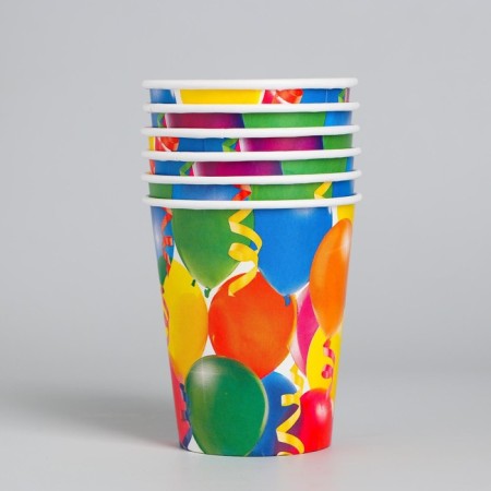 A one -time paper glass "Feast" Air balloons, 250 ml, (set of 6 pcs)-2