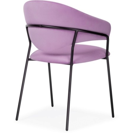 Chair on the metal frame Runso metal/velor, black/purple 57x56x82 cm-3