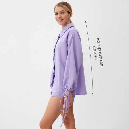 Female set (blouse, shorts) minku: casual collection lilac color, size 42-9