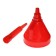 Funnel for fuel and lubricants top auto, with a net, collapsible, corrugation, d 13 cm, h nose 12.5 cm, red