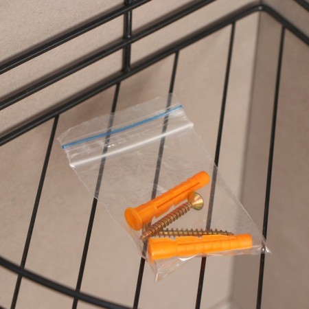 The bathroom shelf is an angular 3-tier, 20 × 20 × 49 cm, black color-4