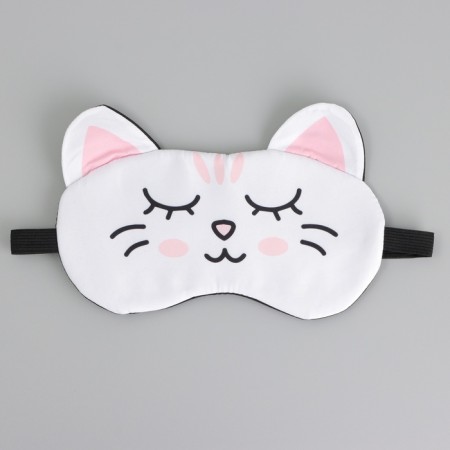 Mask for sleeping with ears "Zepharka", 19.3 x 12.5 cm, white color