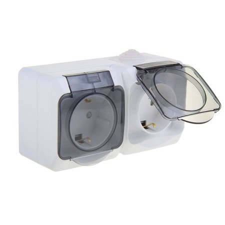 Sketch "Study" Sche PA16-244B, 16 A, double, external, with salary, IP44, white color-1