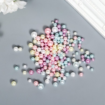 Decor for creativity plastic "Balls. Macaruns. Assorted" D = 3-8 mm, set 10 grams