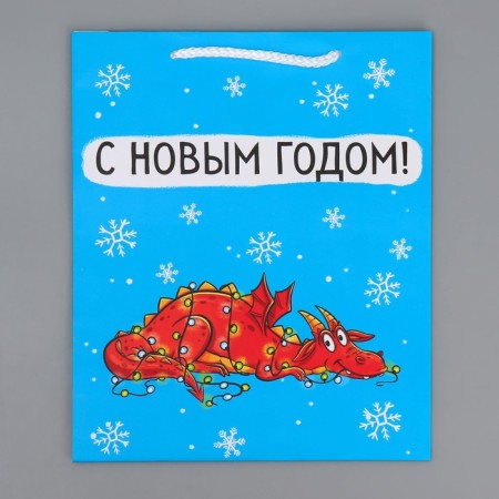 Laminated vertical package “burning for you”, ml 21 x 25 x 8 cm, new year-7