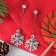 Earrings "New Year" two snowflakes, the color of the white blue in silver