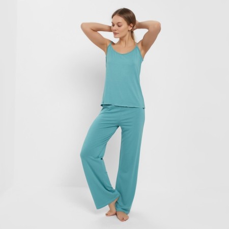 Female pajamas (T -shirt, trousers) Biryuza color, size 52-5