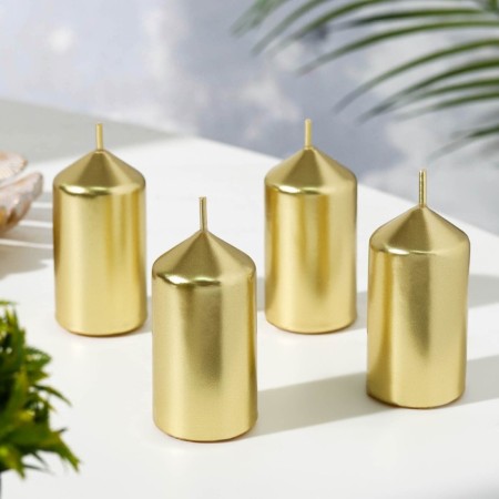 Set of candles "Column", 4 pieces, gold 7x3.8 cm-1