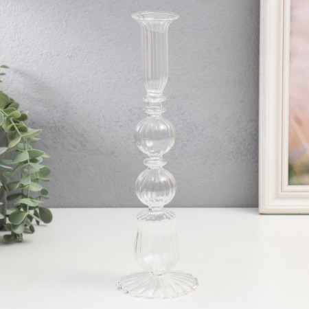 Glass of Glass for 1 candle "Aesthetics - two balls" Transparent 27x8.5x8.5 cm-1