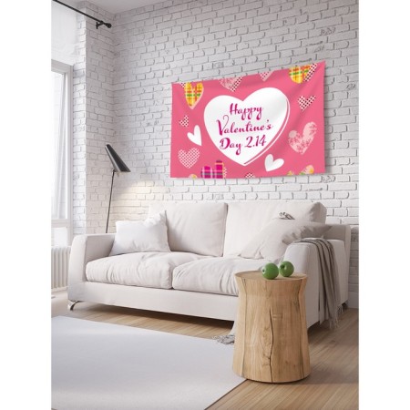 Decorative panel with photo printing "Stylish hearts", horizontal, size 150x200 cm