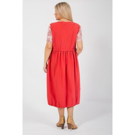 Female dress, size 66, coral color-4