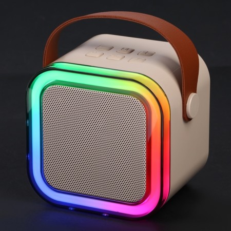 Mini Karaoke system K12, 5 W, 2 microphone, 800/400 mach, Jack 3.5, Type-s, USB, RGB, beige-8