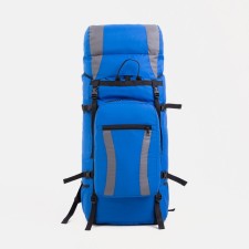 Tourist backpack, TAIF, 120 L, cord department, outer pocket, 2 side nets, blue/blue color