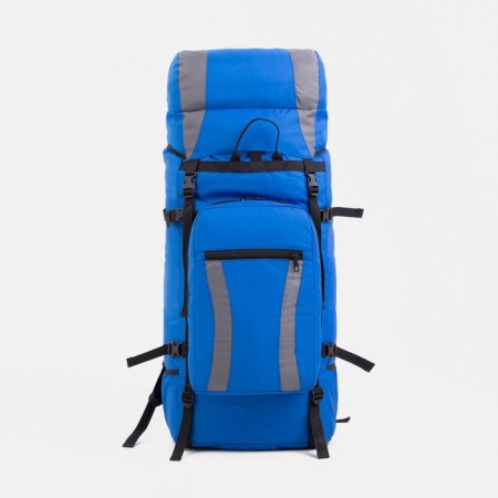 Tourist backpack, TAIF, 120 L, cord department, outer pocket, 2 side nets, blue/blue color