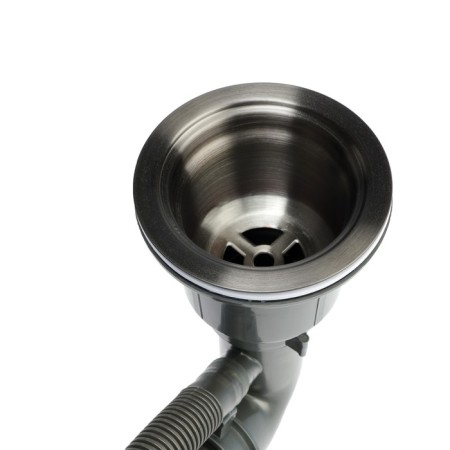Kitchen sink Aflorn AF95848F-L, Sredal, Left, S = 3 and 0.8 mm, 58x48x22 cm, siphon, graphite-6
