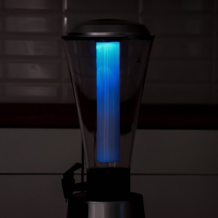 Pivnoye Tower "Metallic", 3 l, backlight flashes, 2 batteries, silver color-9