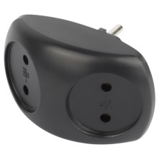The branch of the electric era SPX-2-B by 2 sockets without grounding 10A black