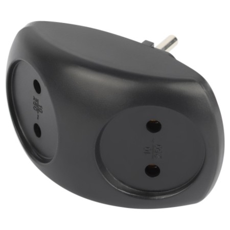 The branch of the electric era SPX-2-B by 2 sockets without grounding 10A black
